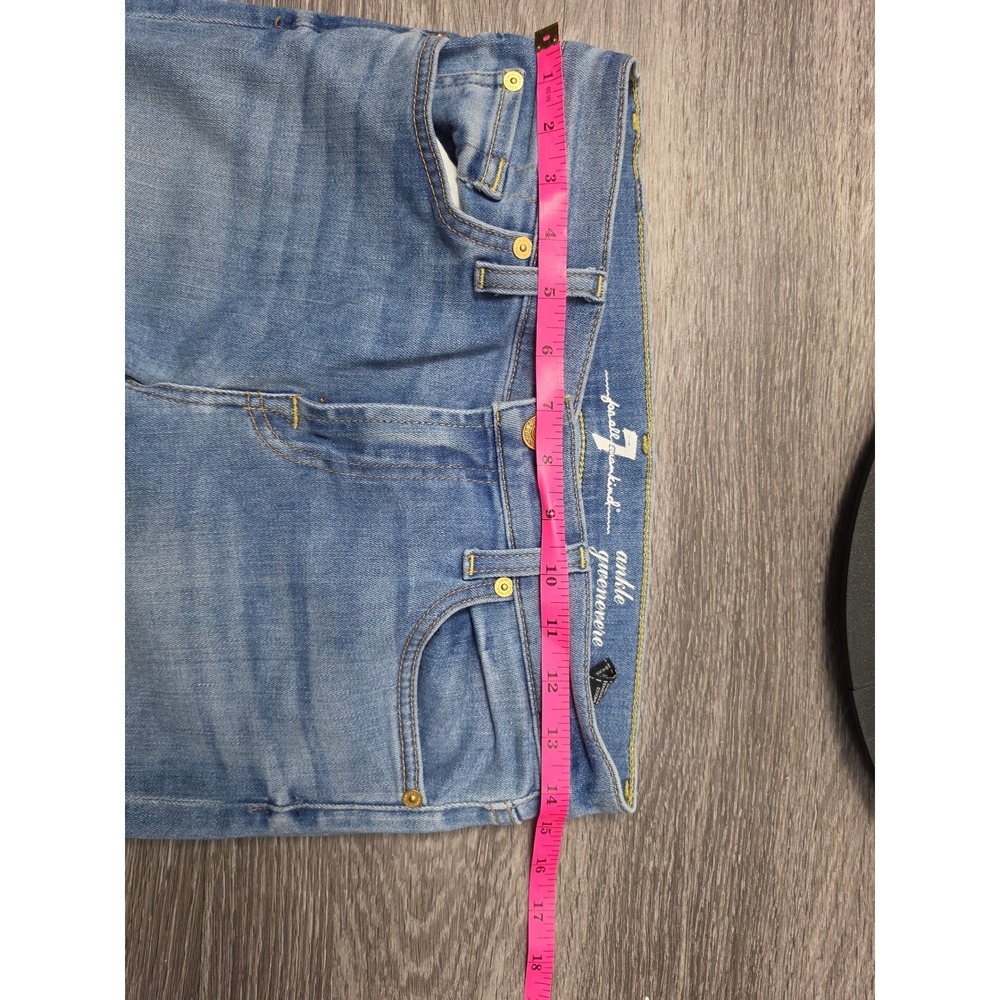 7 For All Mankind Ankle Gwenevere Jeans Size 28 Blue Skinny Ankle Denim - Picture 5 of 7